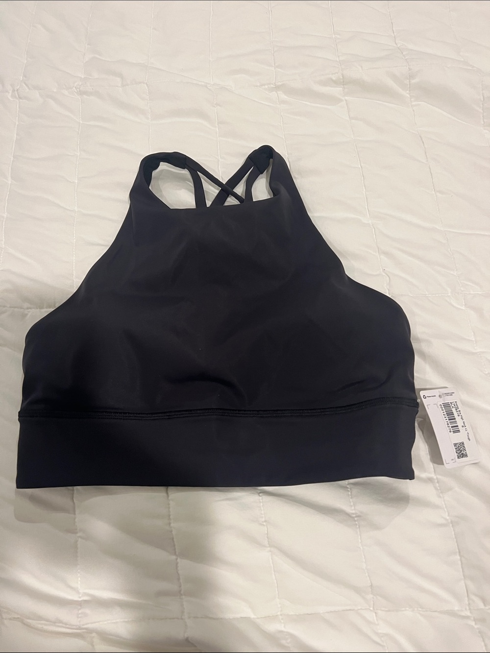 Lululemon Women’s Black High-Neck Sports Bra-size 8